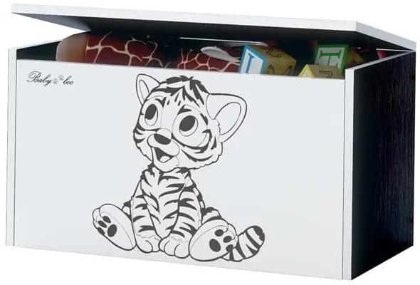 Raj posteli Box na hračky -  Hnedý tigrík biela
