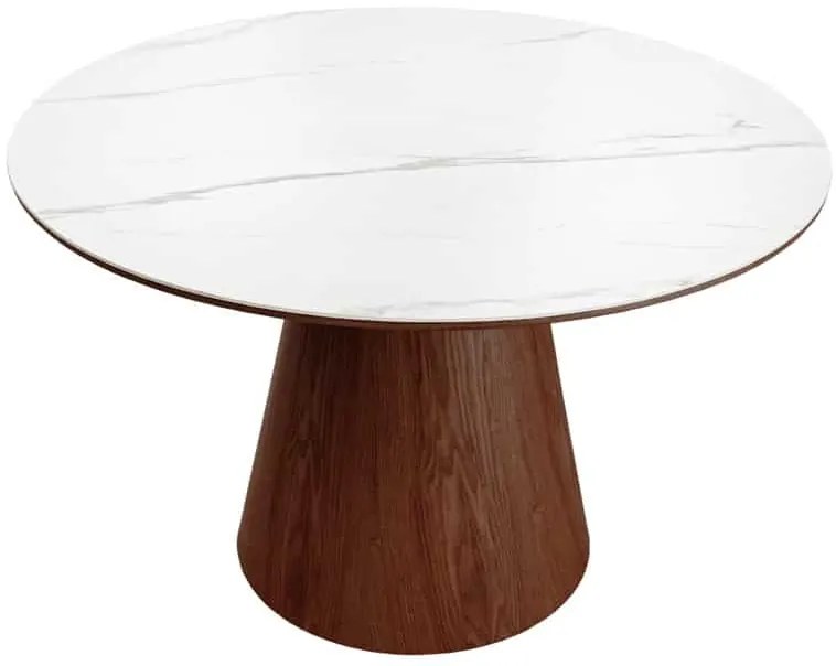 Okrúhly jedálenský stôl Parthenia 120 cm vzor orech