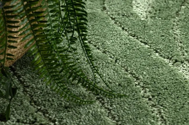 Kúpeľňový koberček SUPREME WAVES vlny, zelený kruh