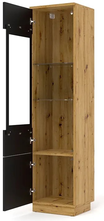 Vitrína Aurora 150 (dub artisan + matná čierna). Akcia -21%. Vlastná spoľahlivá doprava až k Vám domov. 1124844