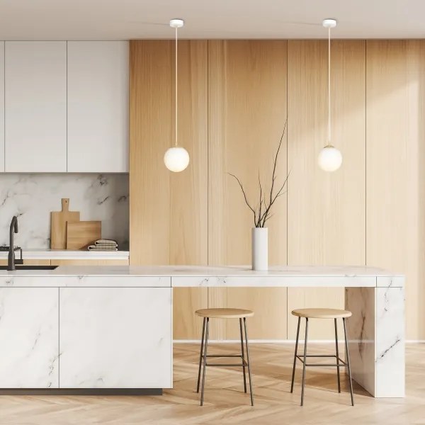 Luster na lanku ROYAL 1xE14/10W/230V pr. 14 cm biela