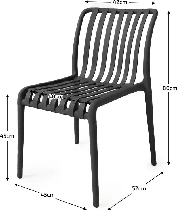 Záhradný set TREGO ISLAND - 4 stoličky a okrúhly stôl ø 90 cm, antracitová