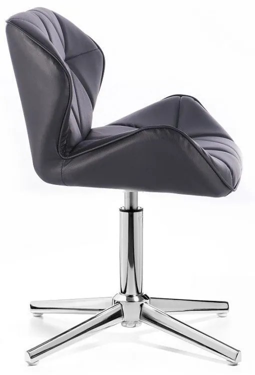 LuxuryForm DESIGN Stolička MILANO na striebornom kríži - čierna