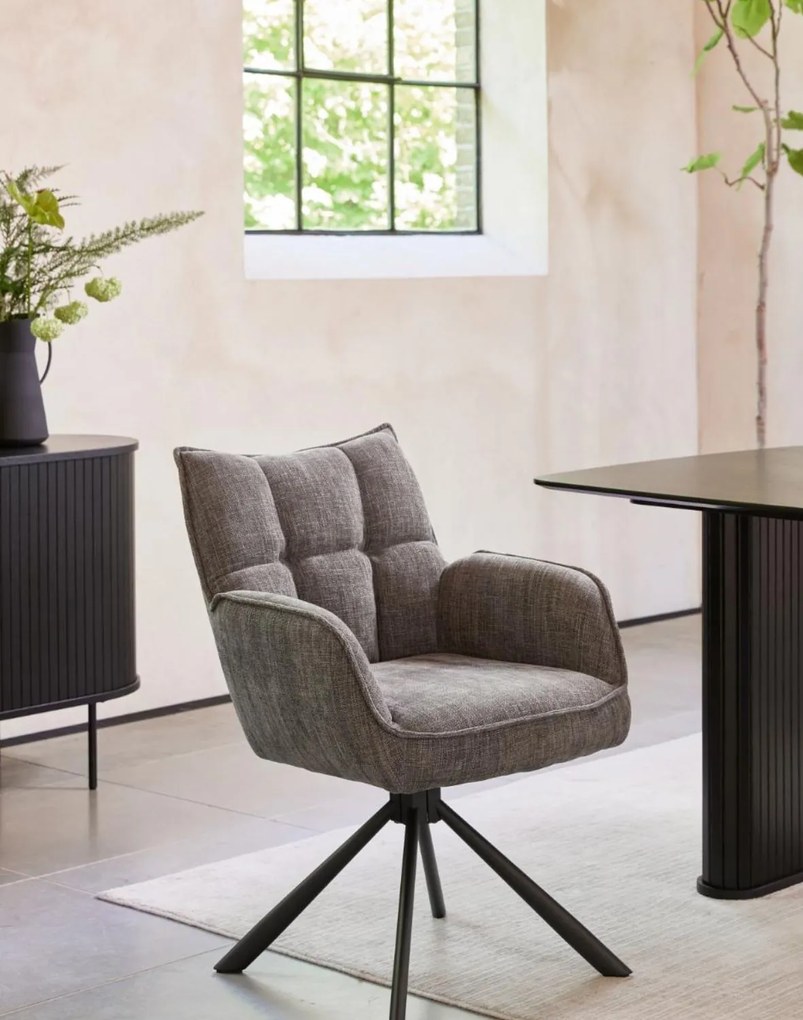 Otočná stolička Marilla s opierkami – tmavosivá (51080003)