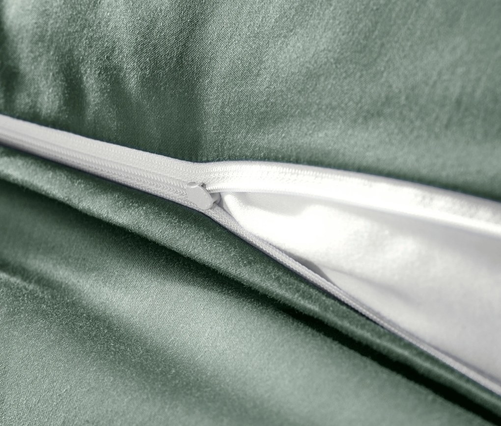 Posteľná bielizeň z bavlny a saténu, zelená, štandardná veľkosť