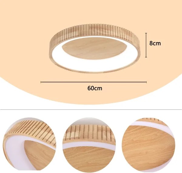 Brilagi - LED stropné svietidlo FALCON WOOD MODERN LED/40W/230V pr. 60 cm, drevené