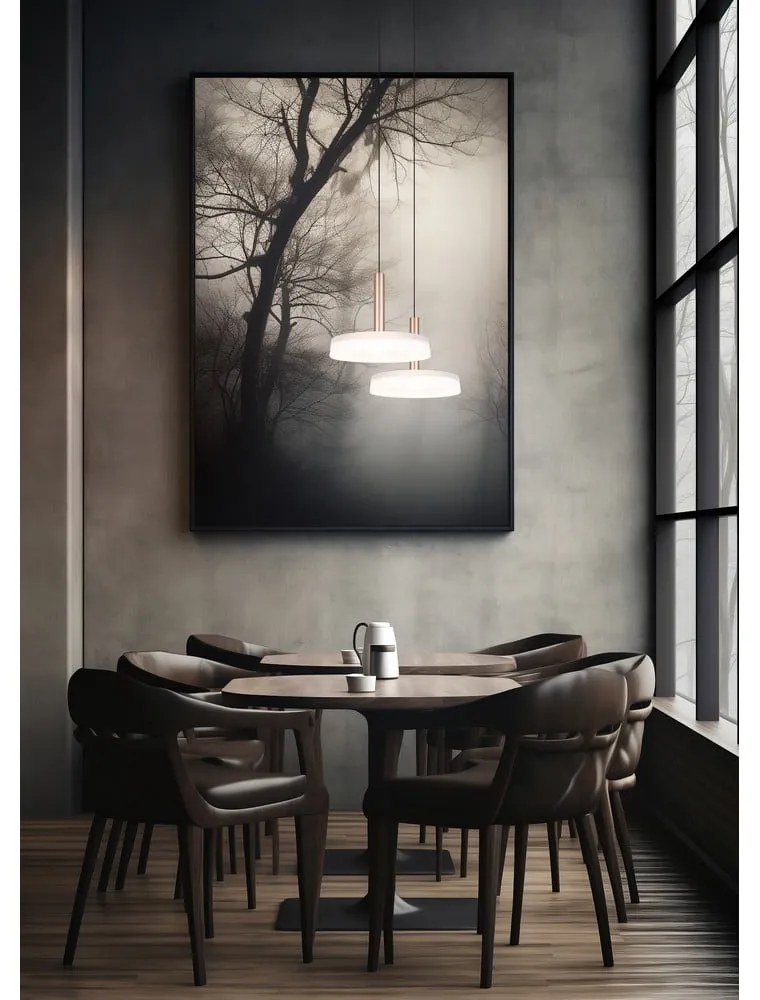 LED stmievateľné závesné svietidlo v čierno-bielo-zlatej farbe so skleneným tienidlom ø 22 cm Celeste – Trio