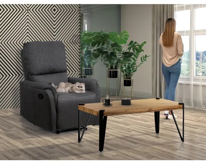 BONTEC Polohovacie kreslo, sivá, látka, TV-5060 GREY2 Farba: Šedá