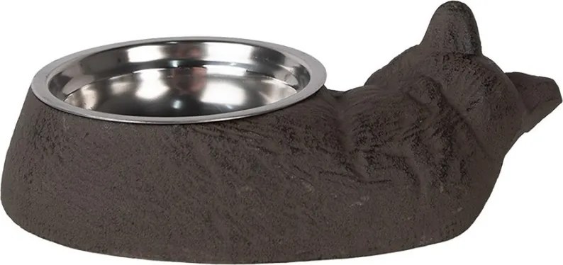 Miska pre mačky v tvare hnedej liatinovej mačky - 32*23*10 cm / 325 ml