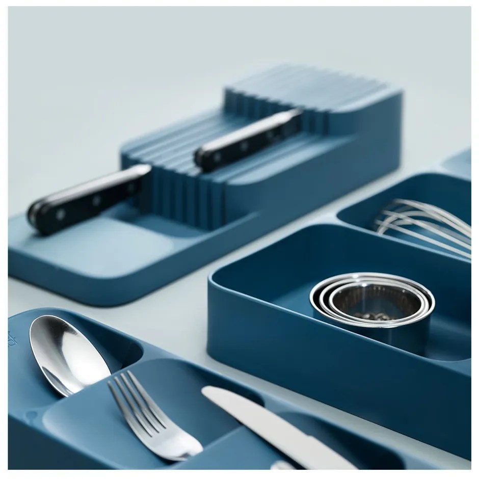 Modrý kuchynský organizér do zásuvky Joseph Joseph DrawerStore Compact Sky