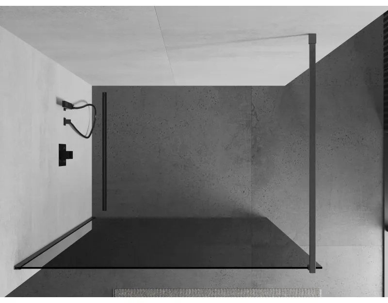 Mexen Kioto, sprchová zástena Walk-In 80 x 200 cm, 8mm šedé sklo, grafitový profil, 800-080-101-66-40