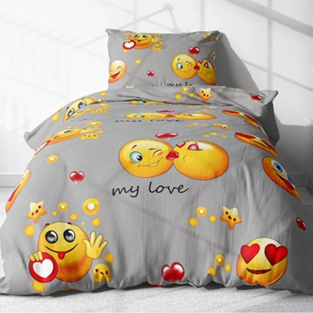Bavlnené posteľné obliečky 2-dielne my love B202