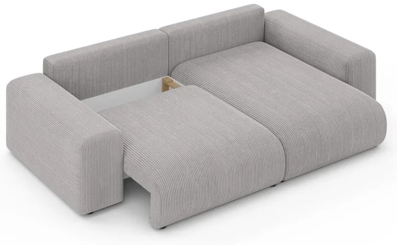 Svetlosivá menčestrová rozkladacia rohová pohovka s úložným priestorom (variabilný roh) Luma – Ropez