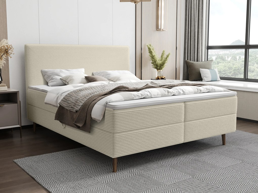 Jednolôžková posteľ 120 cm Napoli Bonell (krémová) (s roštom, s úl. priestorom). Akcia -20%. Vlastná spoľahlivá doprava až k Vám domov. 1082438