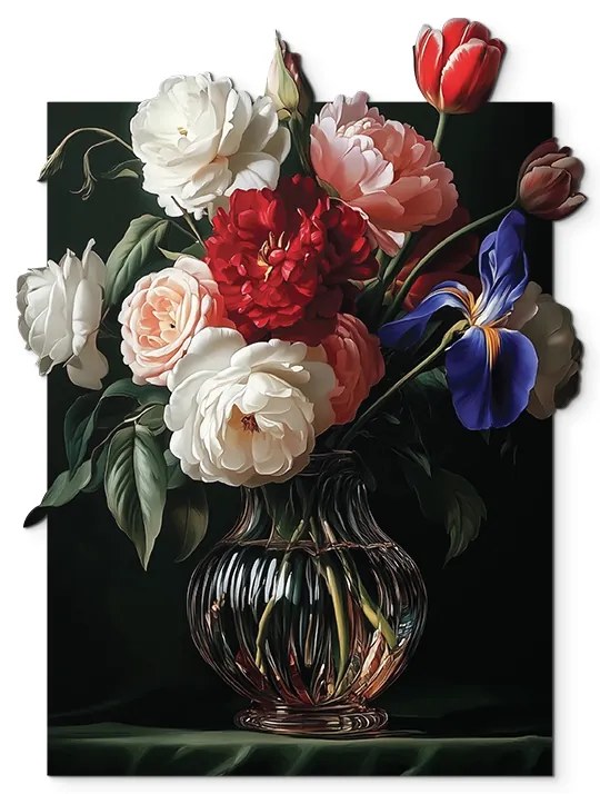 drevko | Obraz Romantická kytica vo váze 45 x 335 cm