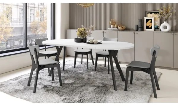 Rozkladací jedálenský stôl ARTUR biely/čierny