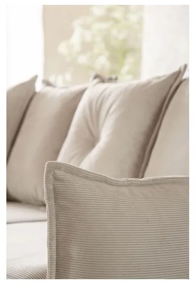 Béžová menčestrová rozkladacia rohová pohovka (variabilná) Lazy Lukka – Miuform