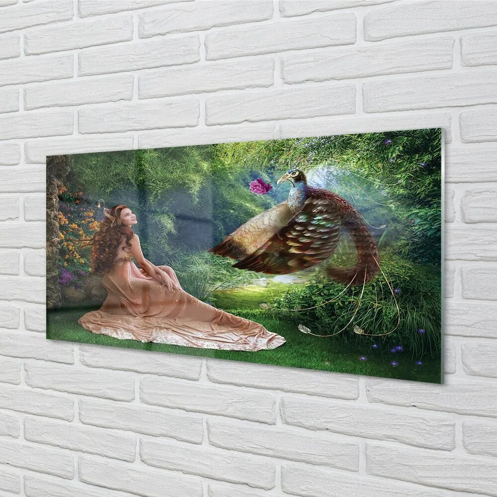 Sklenený obraz Bažant female forest 100x50 cm