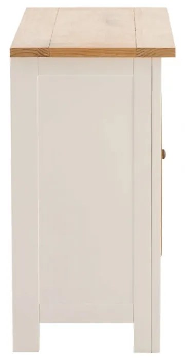 furniture-nabytek.cz - Masívna komoda Capera z borovice a MDF, lakovaná, biela a hnedá – 103×42×80 cm