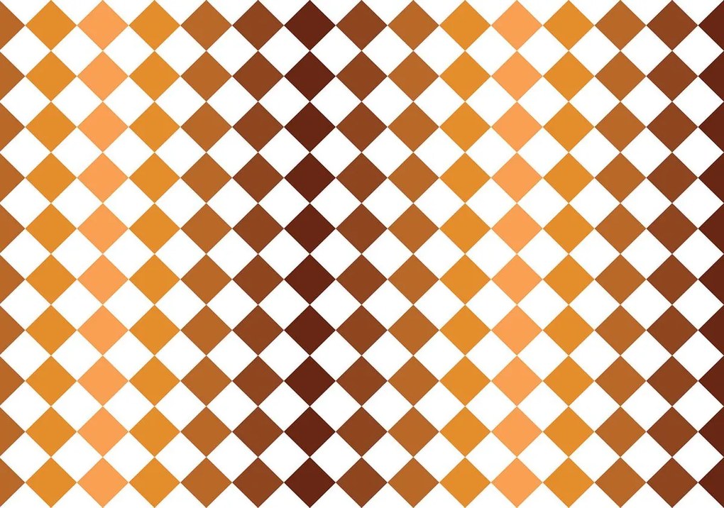 Fototapeta - Mozaika - hnedé dlaždice (254x184 cm)