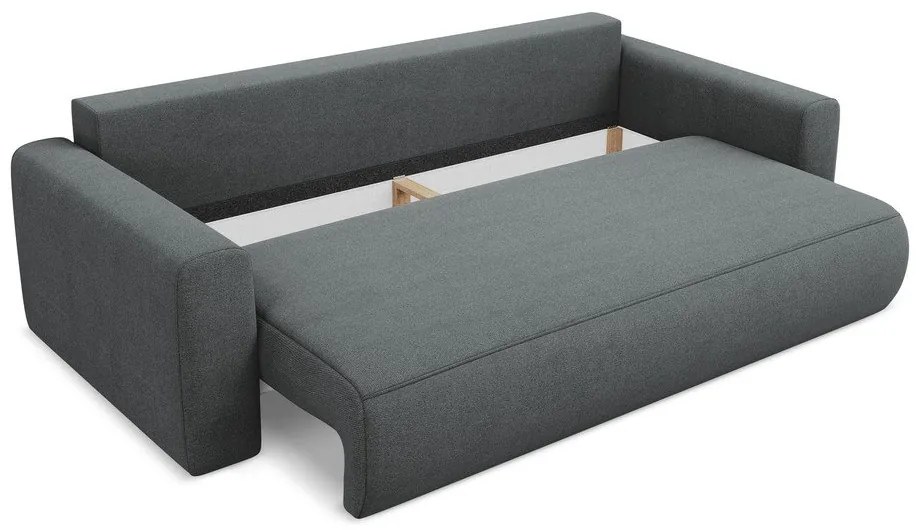 Tmavosivá rozkladacia/s úložným priestorom pohovka 238 cm Kapua – Makamii
