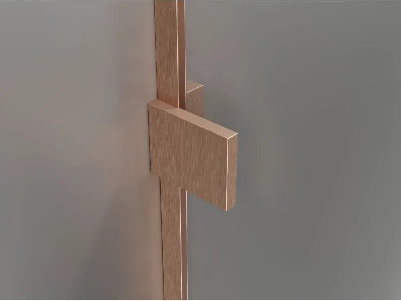 Mexen Lunar T, sklápací sprchový kút ľavý 100 x 120 cm, 8mm číre sklo, medený matný profil, 834T-100-120-65-00-L