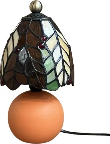 Nočná lampa Tiffany ORANGE vitráž FLORA 23*Ø12 1*E14