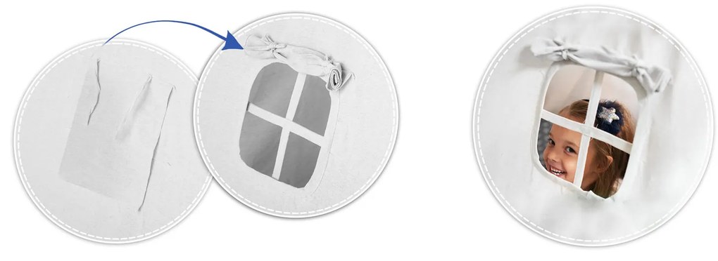 Detský stan Tepee so svetlami Nukido - námornícka modrá