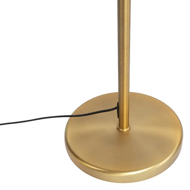 Stojaca lampa bronzová s bielym tienidlom a nastaviteľným ramenom - Ladas Deluxe