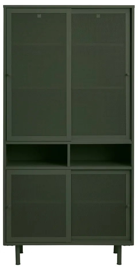 Tmavozelená kovová skrinka s posuvnými dverami 90x180x40 cm Veep – Unique Furniture