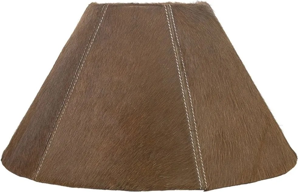 Kónické hnedé tienidlo lampy z hovädzej kože - Ø 39 * Ø 16 * 23cm / E27