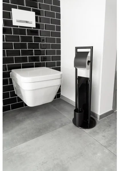 WENKO 24982800 - sada na WC RAVINA 20x70 cm nerez/čierna