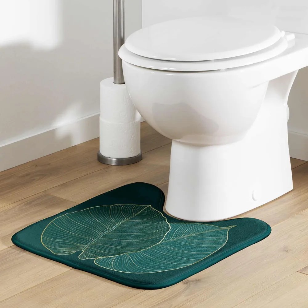 Tmavozelená WC kúpeľňová predložka 45x45 cm Jade – douceur d'intérieur
