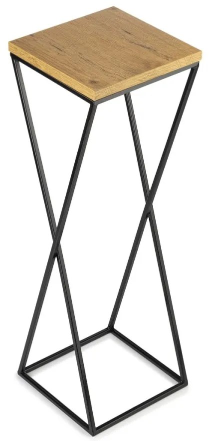Kvetinový stojan LOFT 70 cm čierny/dub lancelot