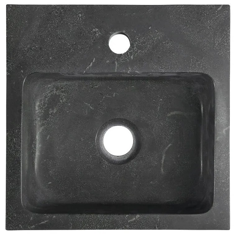 Čierne kamenné umývadlo 30x30 cm Blok – Sapho