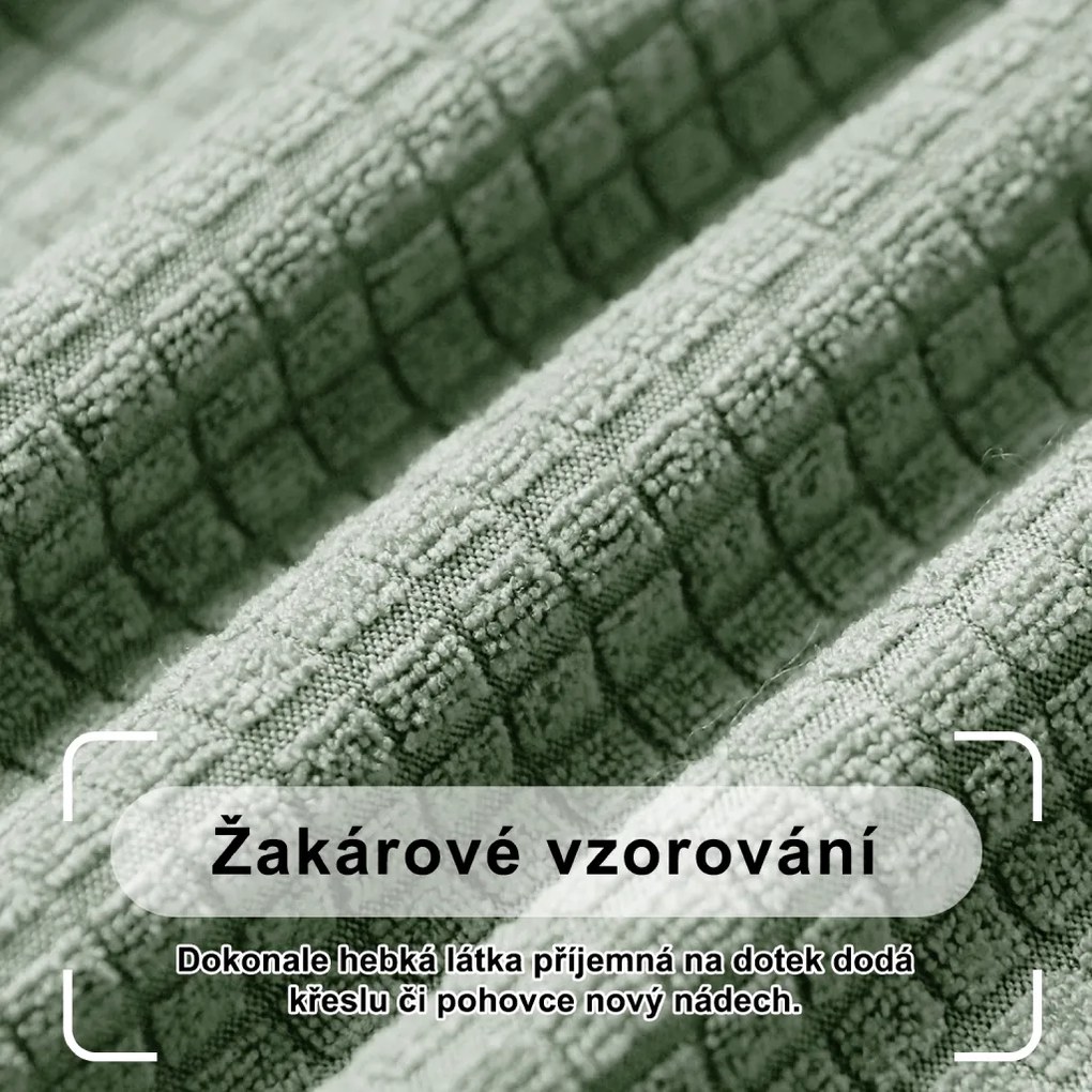 Elastický žakárový poťah na dvojmiestnu pohovku BestBerg / šalviová