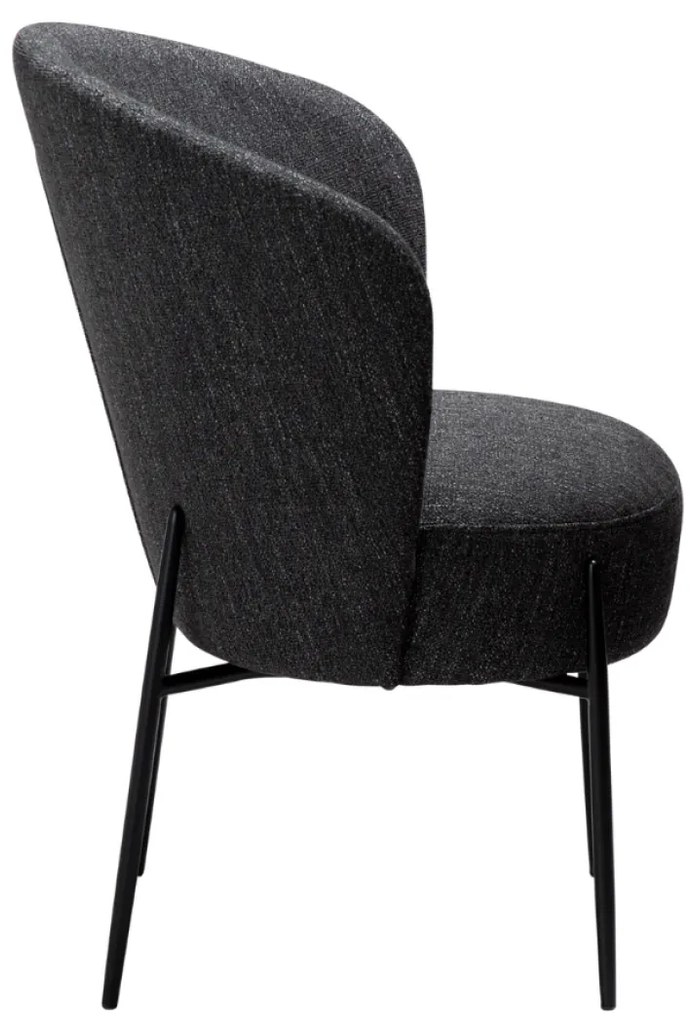 ORBIT ČALÚNENÁ STOLIČKA black bouclé/black