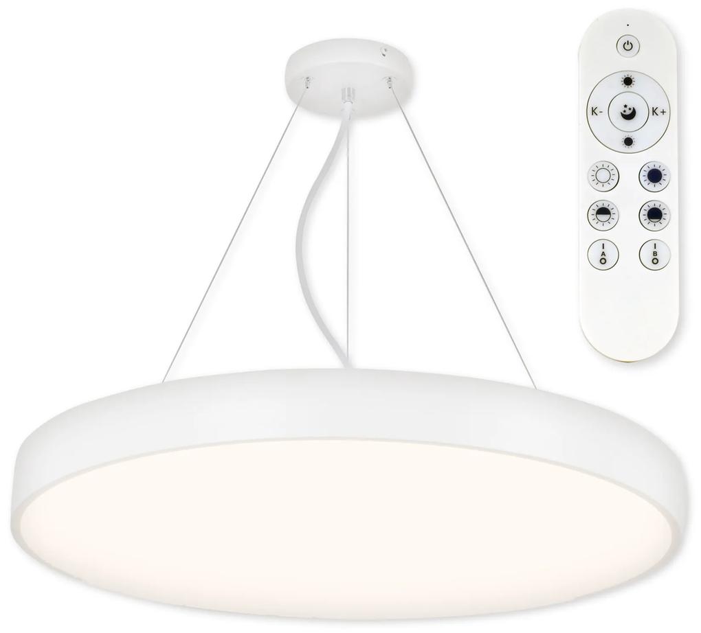 TOP-LIGHT METAL 60BZ RC LED stropné svietidlo, 60W, teplá biela-studená biela, 60cm, kruhové, biele