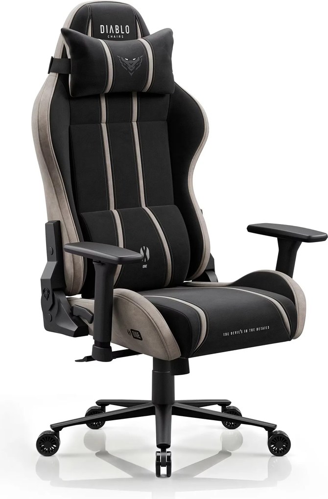 Herné kreslo z látkovým poťahom Normal Size, čierno-béžové: Diablo X-One 2.0 Camel Black