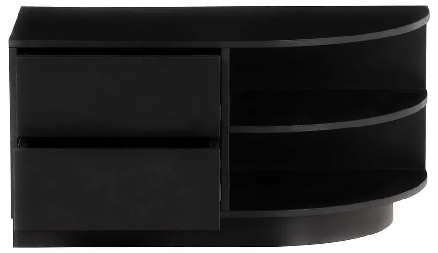 Čierny modulárny TV stolík z borovicového dreva 78x40 cm Finca – WOOOD