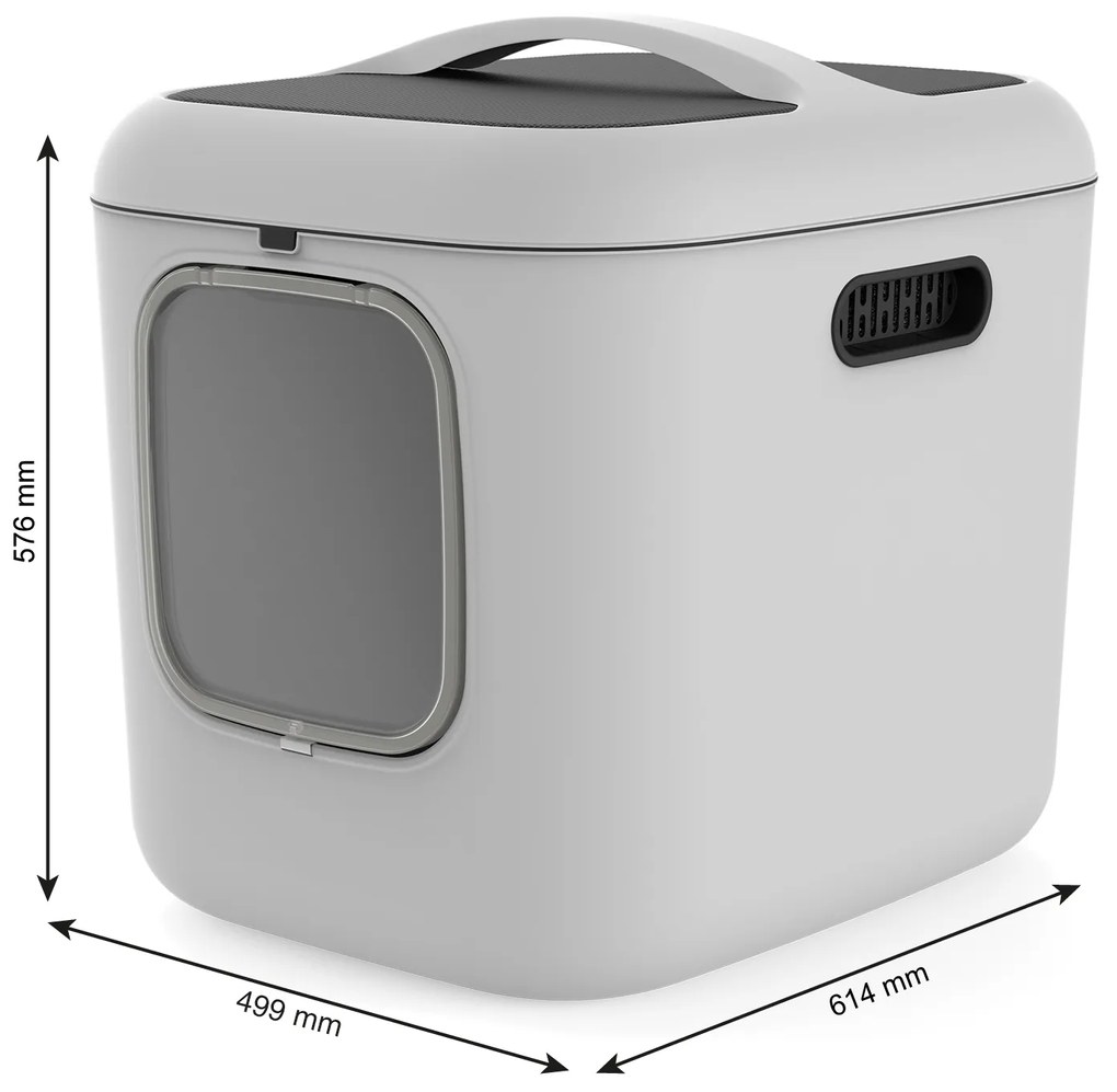 Rotho 2. akosť - Mačacia toaleta, krytý záchod pre mačky CAT XXL - biela