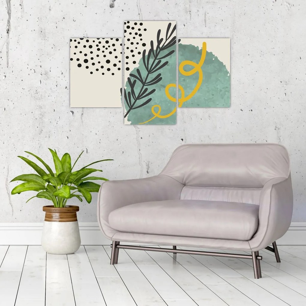 Obraz - Abstraktné listy N⁰1 (90x60 cm)