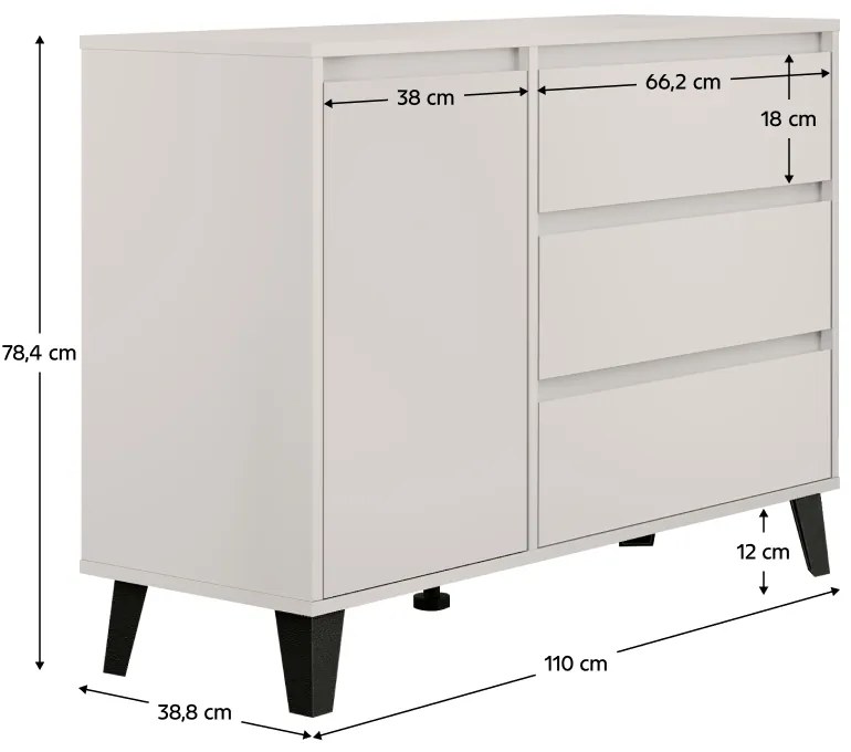 Komoda BOGAN 1D3S, kašmír