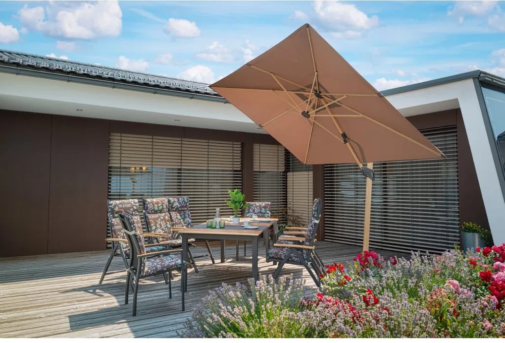 Doppler EXPERT WOOD antracit, polohovacie a stohovateľné kreslá, 6+2+1