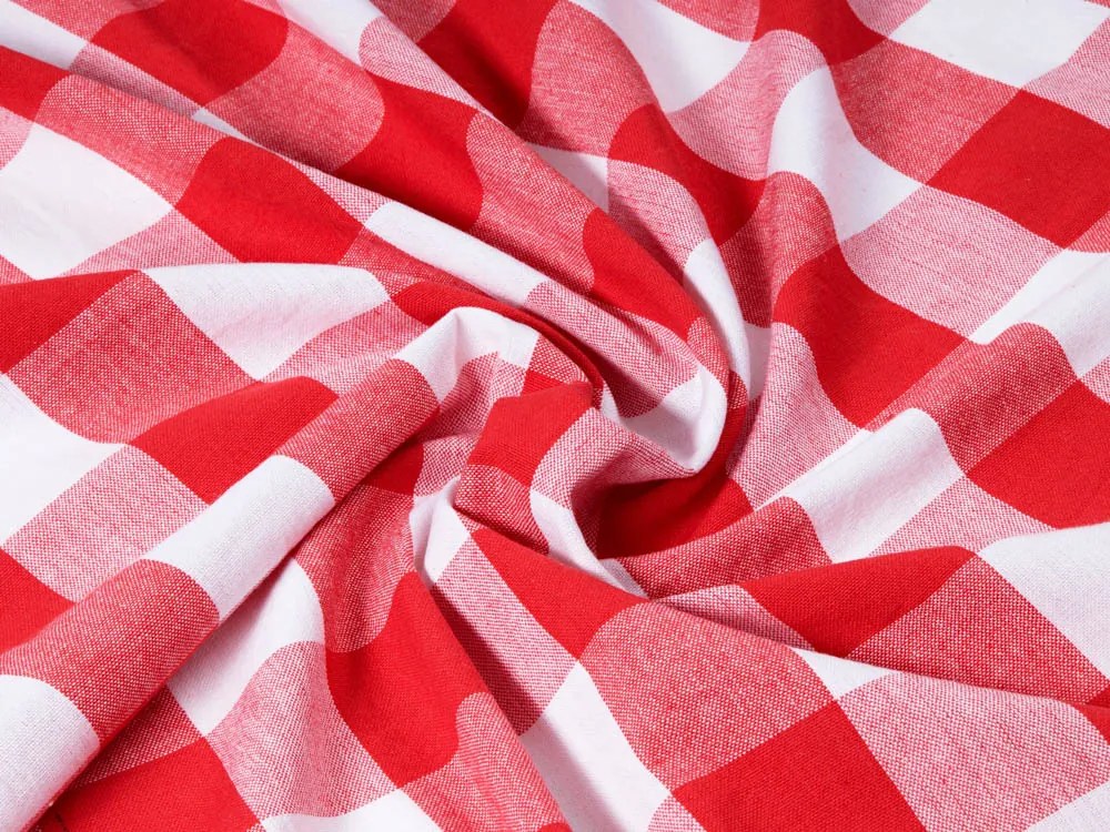 Biante Bavlnený obdĺžnikový obrus Olivia OL-016 Červeno-biela kocka veľká 140x180 cm