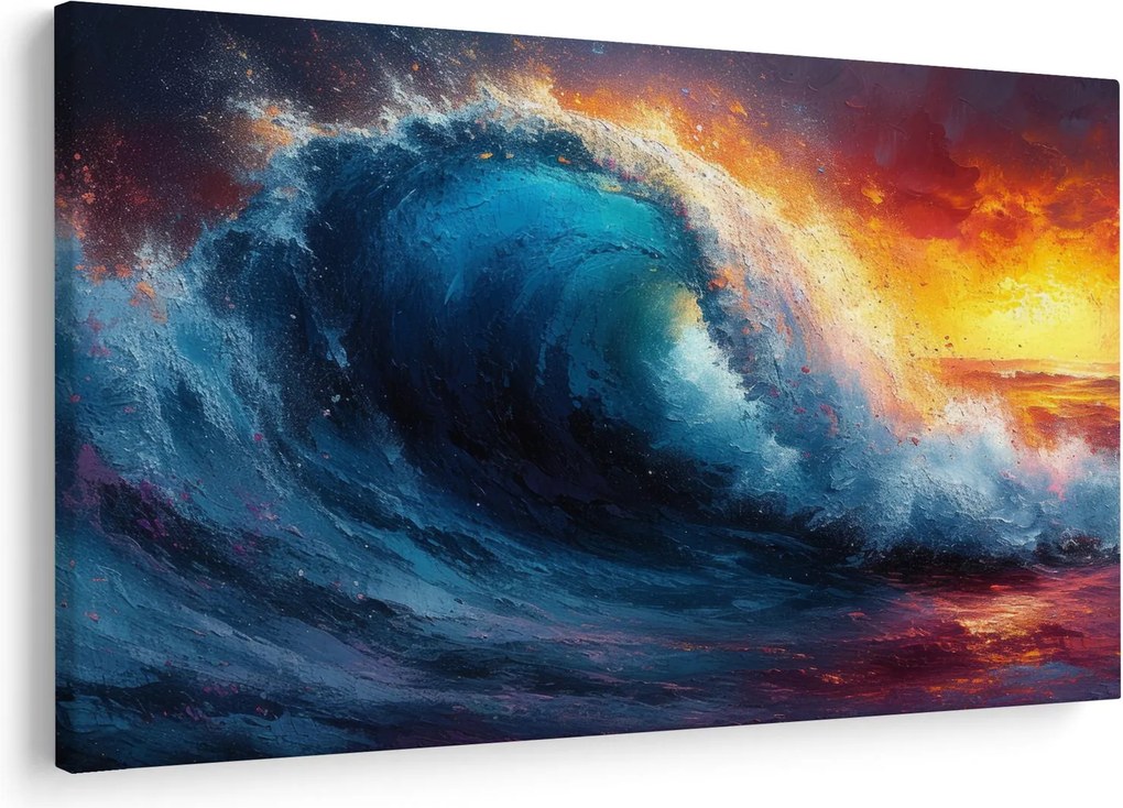 Obraz - Vlna v západu slnka (90x60 cm)