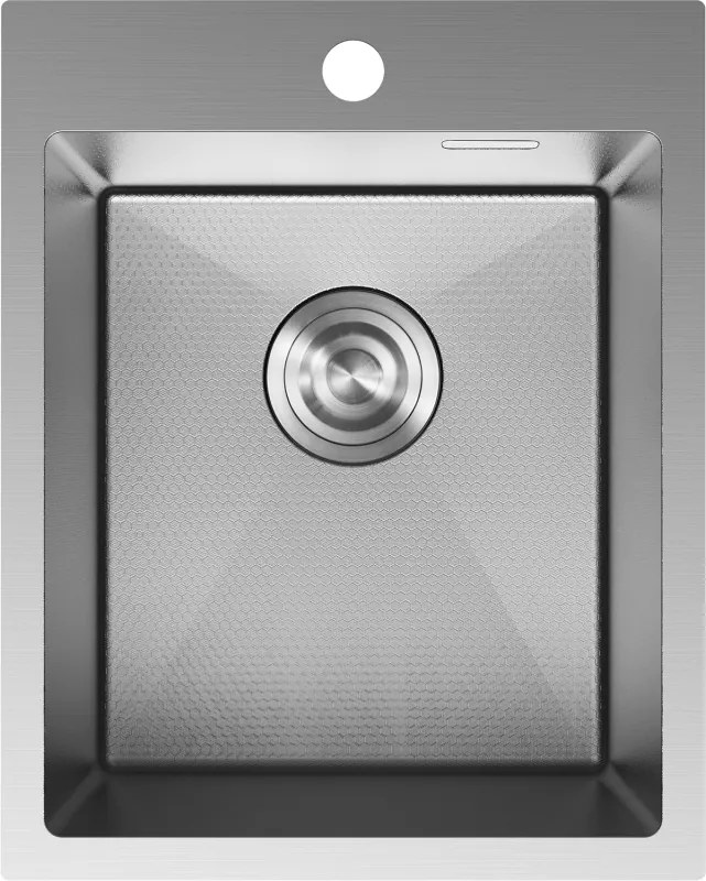 Mexen Solix, 1-komorový nerezový drez 400 x 500 mm, brúsena oceľ, vzor voština, 6406401000-01HC