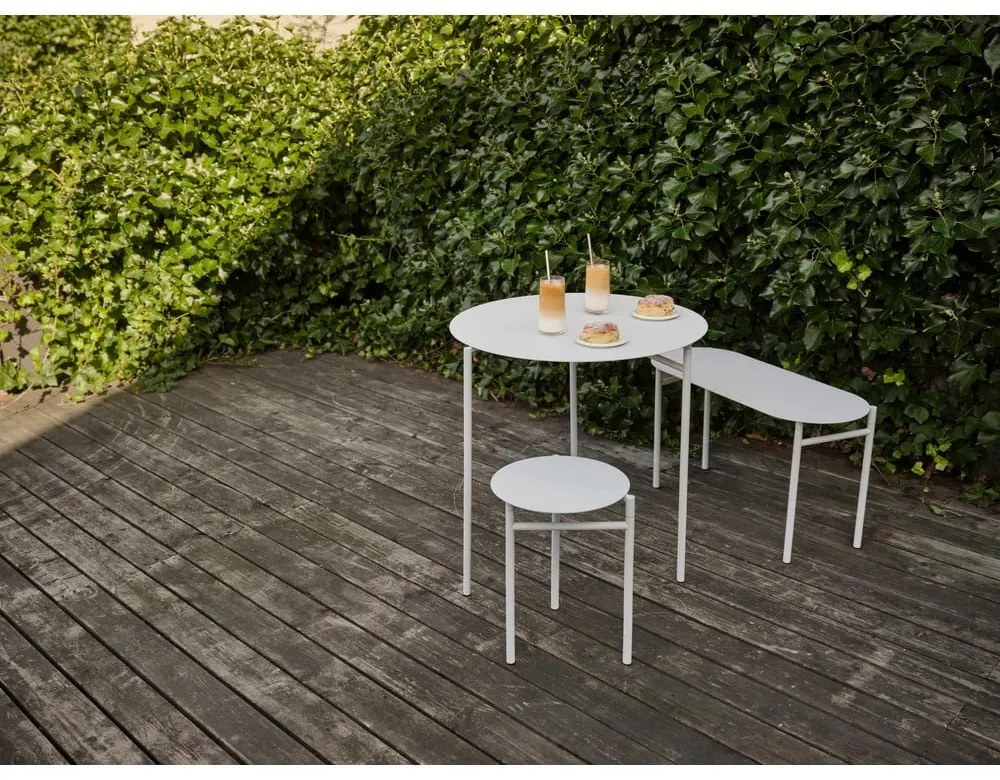 Svetlosivá kovová záhradná lavica Disc – Zone