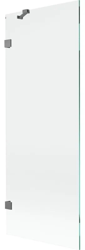 Mexen, Mexen Lunar 1-krídlová vaňová zástena 70 x 150 cm, transparentná, pištoľový kov - 897-070-000-95-00