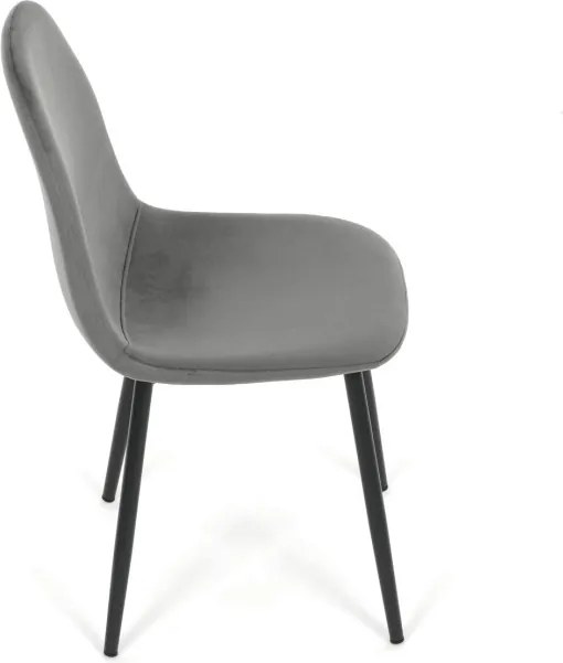 Jedálenská stolička zamatová, sivá CT-V2971 GREY4